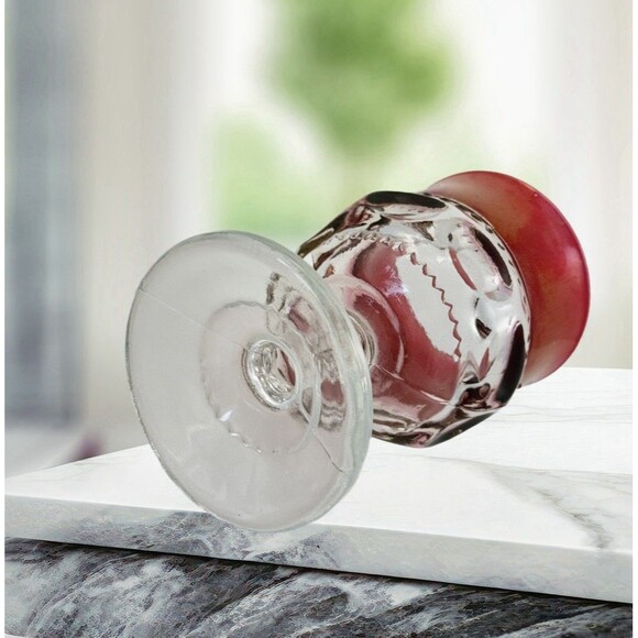 Tiffin Franciscans King Crown Cranberry Flash Water Goblet Crystal Vintage 1950 - Picture 5 of 12